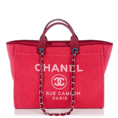 chanel deauville tote red|chanel deauville tote for sale.